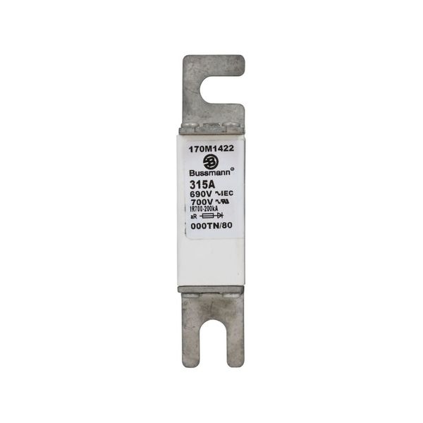 Fuse-link, high speed, 315 A, AC 690 V, DIN 000, aR, DIN, IEC, single indicator, live gripping lugs image 9