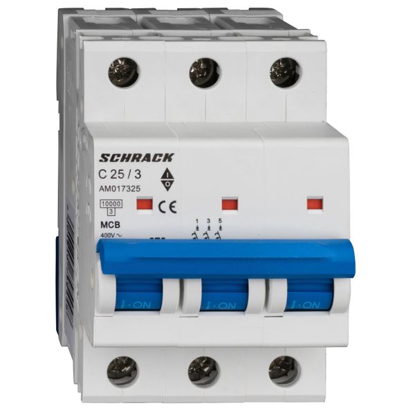 Miniature Circuit Breaker (MCB) AMPARO 10kA, C 25A, 3-pole image 1