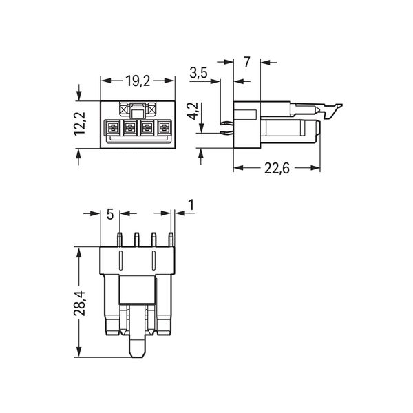 Socket for PCBs straight 4-pole white image 7