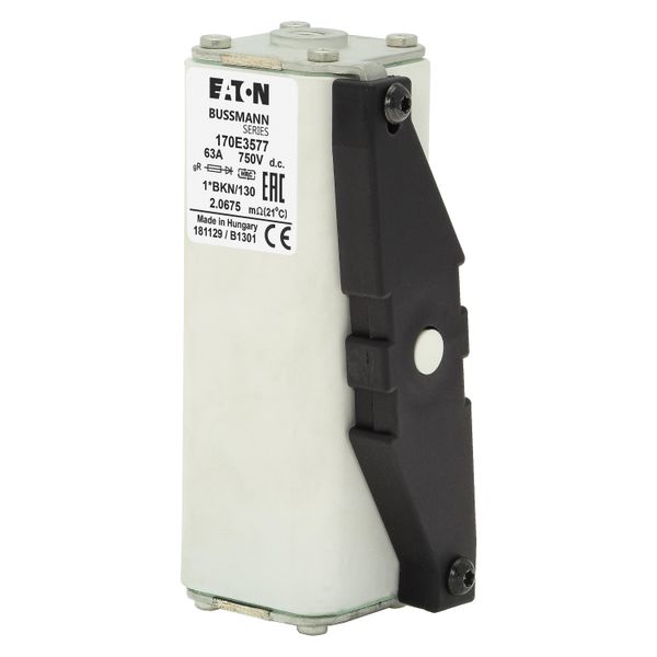 Fuse-link, high speed, 63 A, DC 750 V, compact size 1, gR, IEC, with indicator image 5