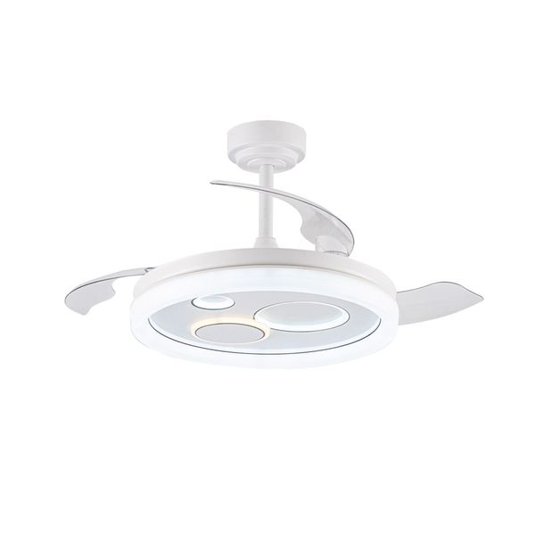 Naira White LED Ceiling Fan 50W 6000Lm CCT Folding Blades image 1