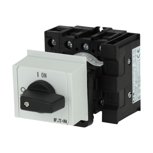On-Off switch, P1, 40 A, service distribution board mounting, 3 pole + N, 1 N/O, 1 N/C, with black thumb grip and front plate image 6