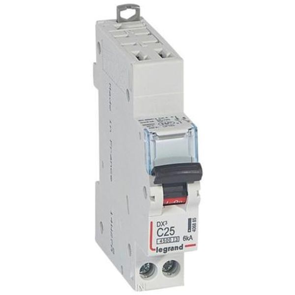 DX³ 4500A 1P+N 25A C-Curve Circuit Breaker - Automatic Terminals image 1