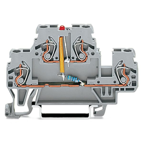 Component terminal block double-deck LED (red) gray image 4