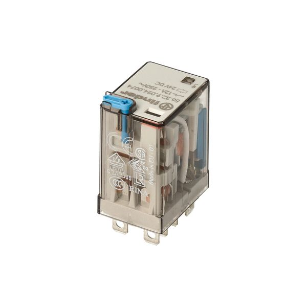 Miniature power Rel. 2CO 12A/24VDC/Agni/Test button.Mech.ind./LED (56.32.9.024.0074) image 5