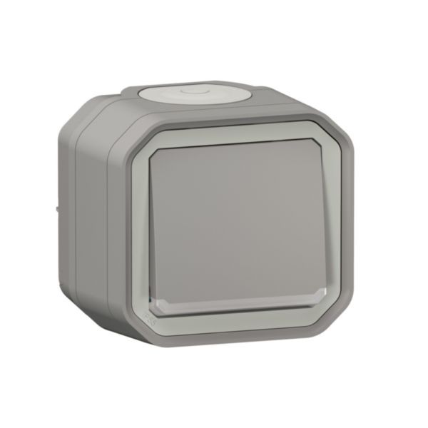 Plexo™ - 1 gang 2-way switch indicator - Grey - surface image 1