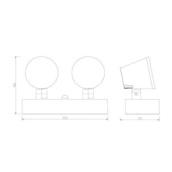 Zeta LED Round Double PIR 20W 1300lm 3000K IP54 anthracite image 4