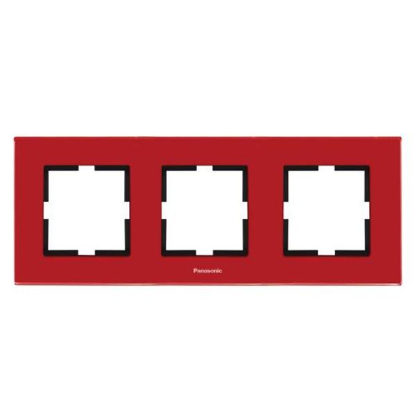 Karre Plus Accessory Red Three Gang Frame image 1