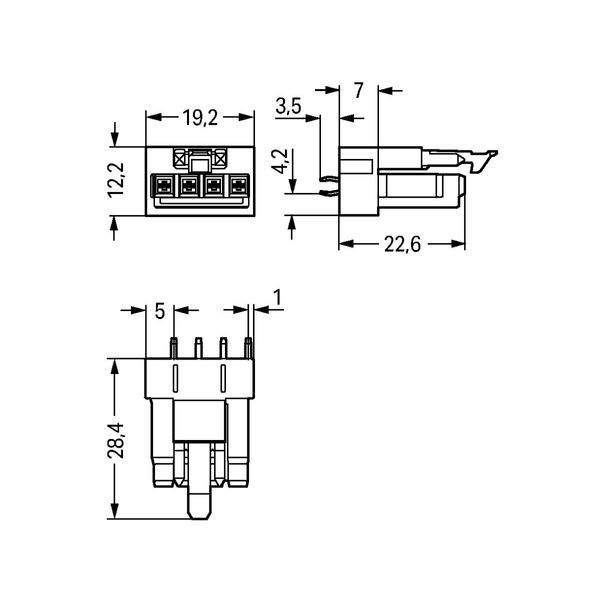 Socket for PCBs straight 4-pole light green image 4