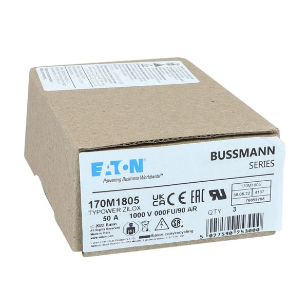 Fuse-link, high speed, 50 A, DC 1000 V, size 000, 24 x 36 x 115 mm, aR, IEC image 11