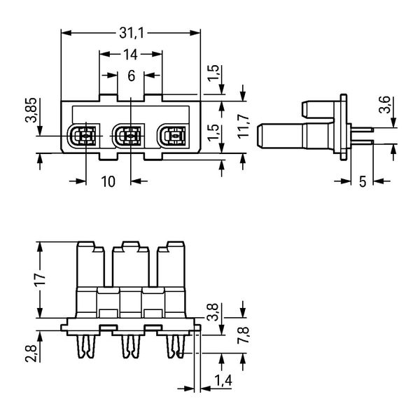 Device connector 3-pole Cod. A white image 3