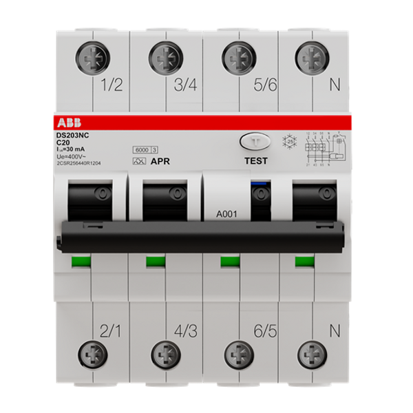 DS203NC C20 APR30 Residual Current Circuit Breaker with Overcurrent Protection image 2