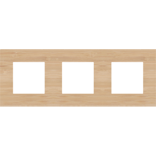 Threefold faceplate, 71 mm centre distance, Niko Pure bamboo image 1