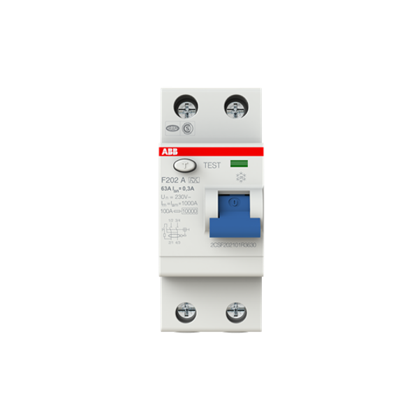 F202 A-63/0.3 Residual Current Circuit Breaker 2P A type 300 mA image 5