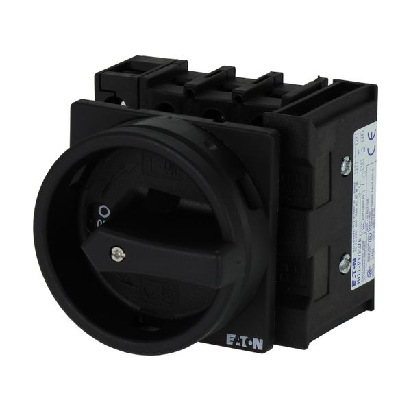 Main switch, P1, 40 A, flush mounting, 3 pole + N, 1 N/O, 1 N/C, STOP function, With black rotary handle and locking ring, Lockable in the 0 (Off) pos image 5