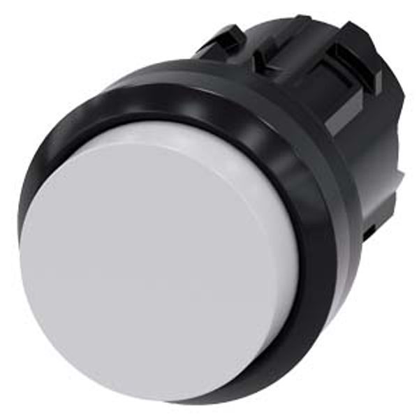 Pushbutton, 22 mm, round, plastic, white, pushbutton, raised, momentary contact...3SU1000-0BB60-0AA0-Z Y19 image 1