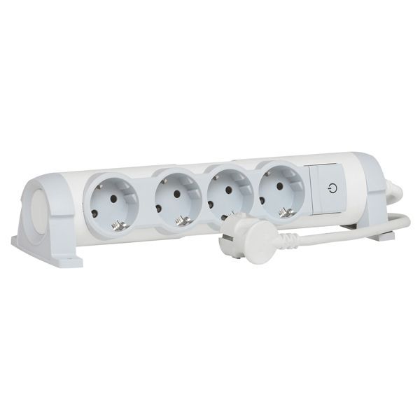 Multi-outlet extension for comfort - 4x2P+E orientable - 1.5 m cord image 2