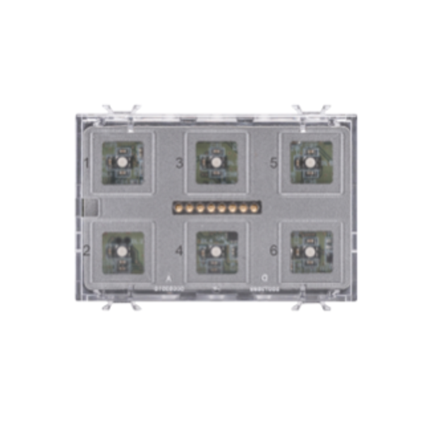 TOUCH PUSH-BUTTON PANEL MODULE - KNX - 6 CHANNELS - WITH INTERCHANGEABLE SYMBOLS - 3 MODULES - CHORUS image 1