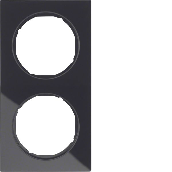 Frame 2gang, R.3, glass black image 1