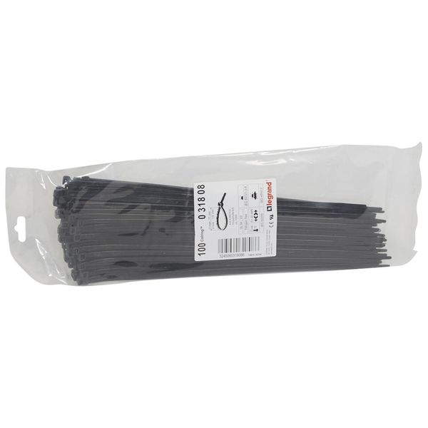 Cable tie Colring - w. 4.6 mm - L. 280 mm - sachet 100 pcs - black image 1