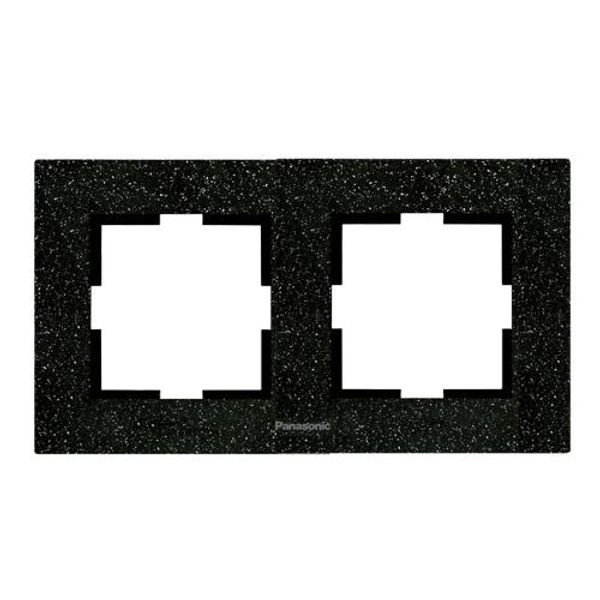 Karre Plus Accessory Corian - Black Quartz Two Gang Frame image 1