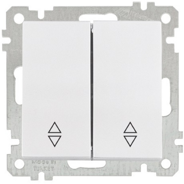 Novella-Trenda Opaque White (Quick Connection) Two Gang Switch-Two Way Switch image 1