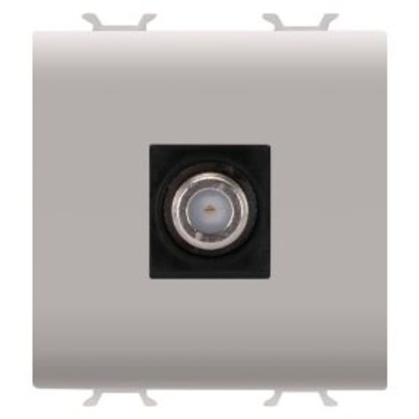 COAXIAL TV SOCKET-OUTLET, CLASS A SHIELDING - FEMALE F CONNECTOR - DIRECT - 2 MODULES - NATURAL SATIN BEIGE - CHORUSMART image 1