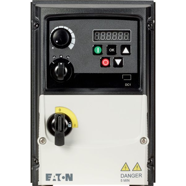 Variable frequency drive, 230 V AC, 1-phase, 2.3 A, 0.37 kW, IP66/NEMA 4X, Radio interference suppression filter, 7-digital display assembly, Local co image 16