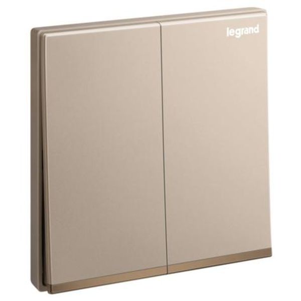 Galion - 2 gangs 2 way switch 16AX - Rose Gold image 1