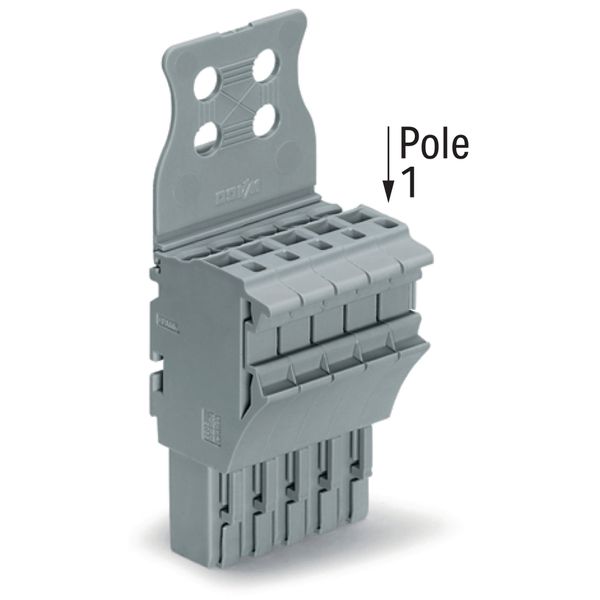 1-conductor female connector Push-in CAGE CLAMP® 4 mm² gray image 2