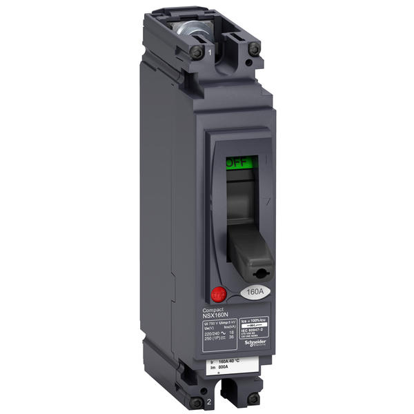 circuit breaker ComPact NSX160N AC/DC, 25 kA at 240 VAC, TMD trip unit 125 A, 1 pole 1d image 4