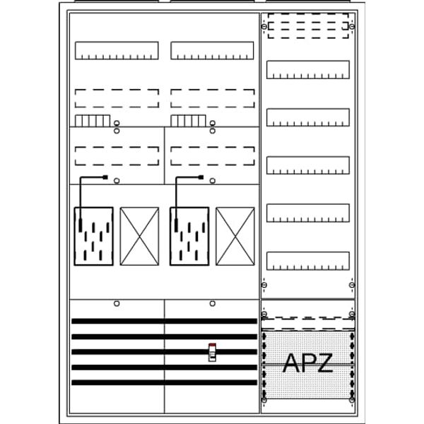 BA37MG Meter board, Field width: 3, Rows: 57, 1100 mm x 800 mm x 215 mm, Isolated (Class II), IP31 image 17
