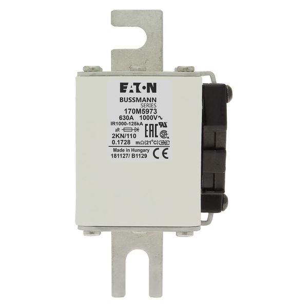 Fuse-link, high speed, 630 A, AC 1000 V, DIN 2, 59 x 77 x 138 mm, aR, DIN, IEC, single indicator image 6