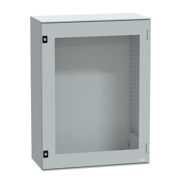 wall-mounting enclosure polyester monobloc IP66 H847xW636xD300mm glazed door image 1