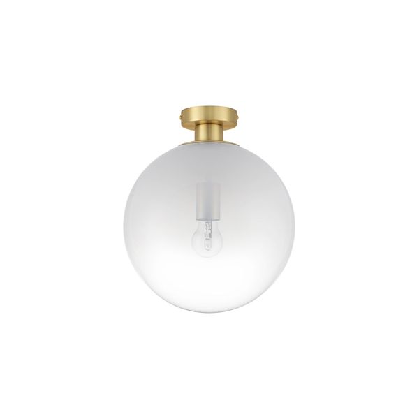 Brass Gold Metal & Gradient White Glass LED E27 1x12 Watt 230 Volt IP20 Bulb Excluded D: 30 H: 35.5 cm image 1