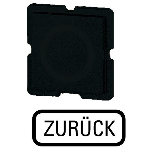 Button plate for push-button, Inscription: ZURÜCK, 25 x 25 image 1