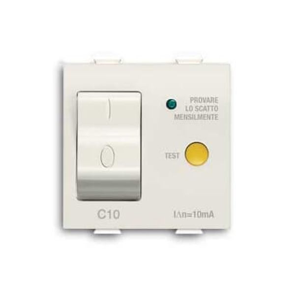 Automatic RCD, 1P+N, C10 - 30 mA, breaking capacity 3kA 10 mA White - Chiara image 1