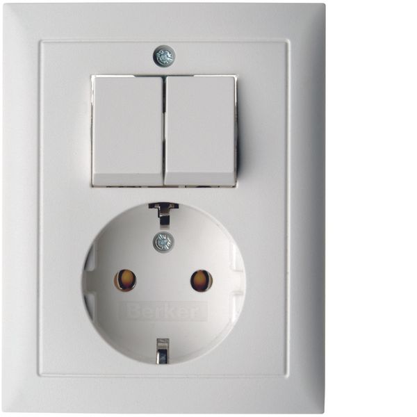 SCHUKO socket outlet with cover plate, S.1, polar white matt image 1