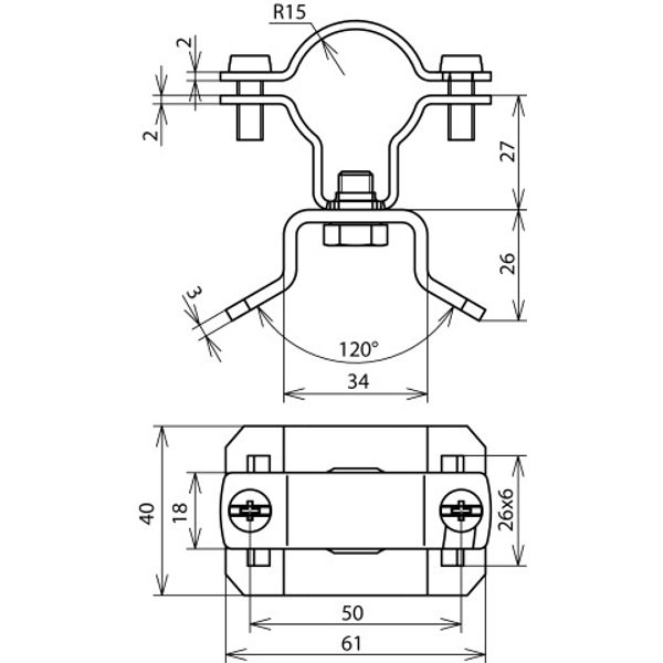 Conductor holder f. HVI cond. D 27-30mm f. tens. strap fastener 25x0.3 image 2