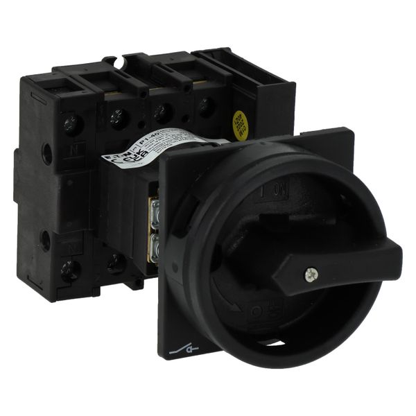 Main switch, P1, 40 A, rear mounting, 3 pole + N, 1 N/O, 1 N/C, STOP function, With black rotary handle and locking ring, Lockable in the 0 (Off) posi image 10