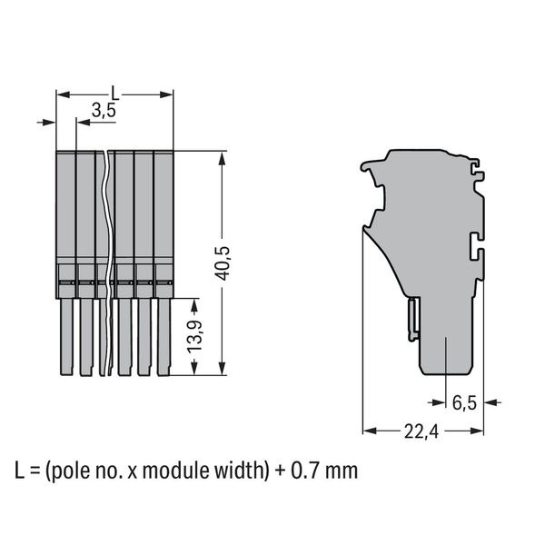 1-conductor female connector Push-in CAGE CLAMP® 1.5 mm² gray image 2