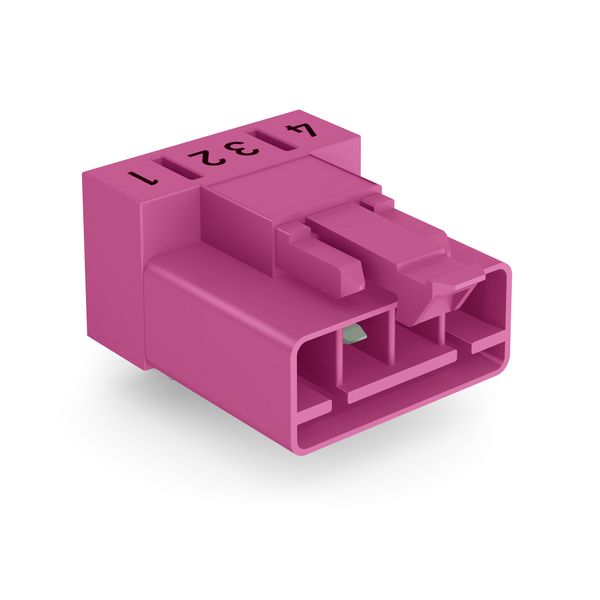 Plug for PCBs angled 4-pole pink image 1