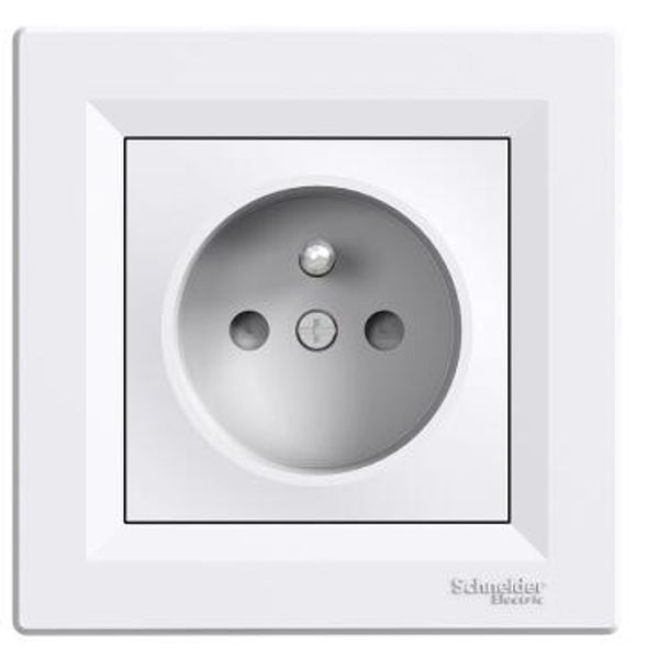 ASFORA Single socket with apertures white image 1