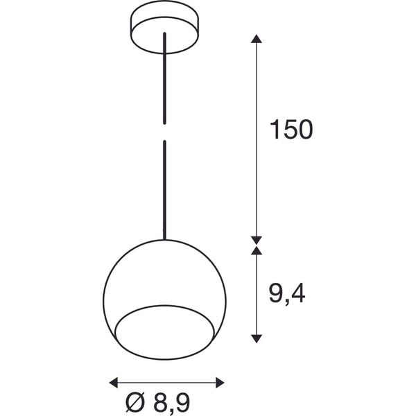 LIGHT EYE BALL GU10 pendulum luminaire, GU10, black/chrome image 2
