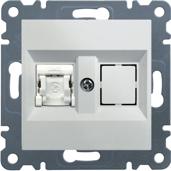 Data socket 1xRJ45, Cat.6 FTP-white image 1