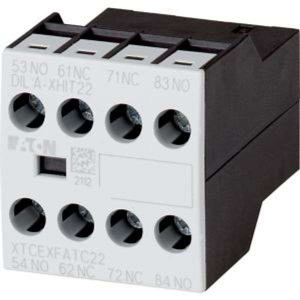 Auxiliary contact module, Type: high version, 4 pole, Ith= 16 A, 2 N/O, 2 NC, Front fixing, Screw terminals, MSC image 5