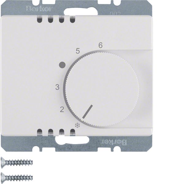 Thermostat, change-over contact, centre plate, arsys, p. white glossy image 1