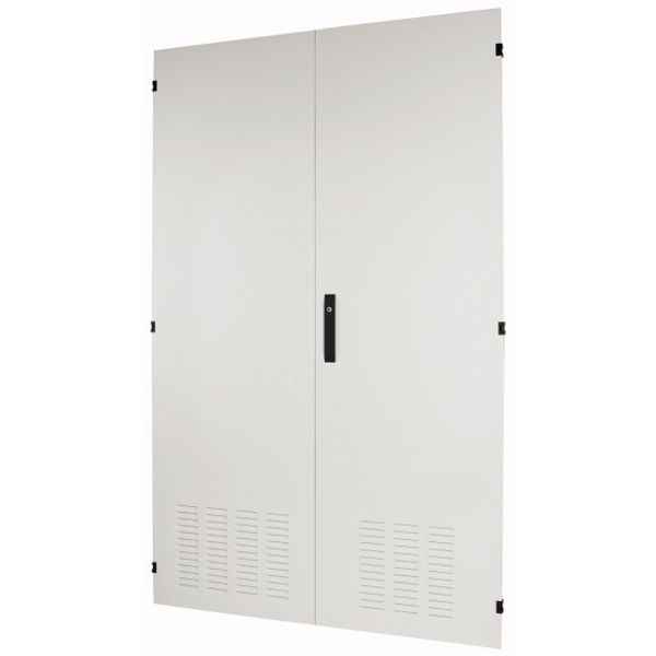 Section wide door, ventilated, HxW=2000x1200mm, double-winged, IP42, grey image 1