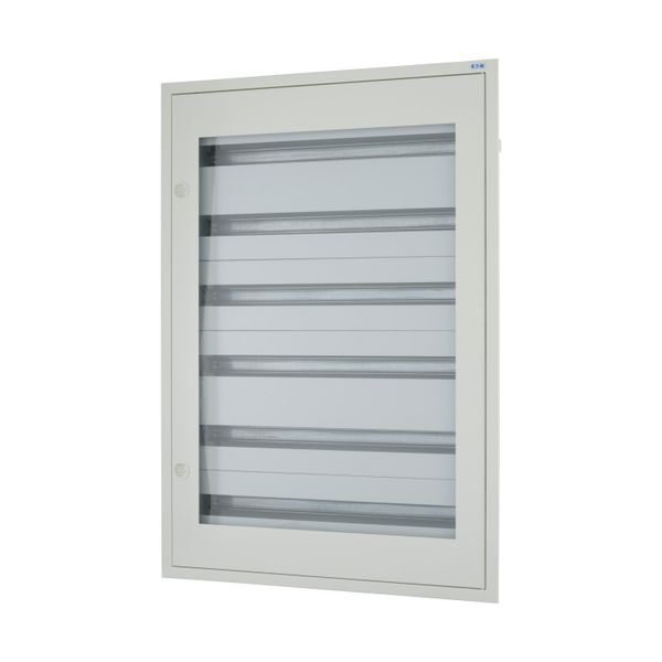 Complete flush-mounted flat distribution board with window, white, 33 SU per row, 6 rows, type C image 4