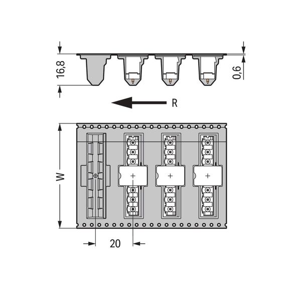 THR male header 1.2 x 1.2 mm solder pin straight black image 2